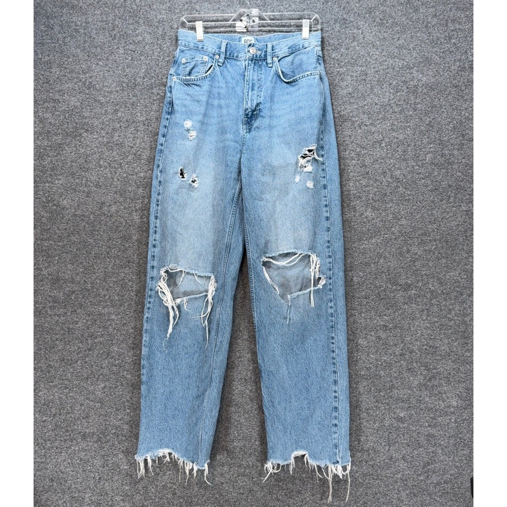 BDG Baggy Jeans Women 28 Blue‎ Distressed High Rise Wide Leg Denim Urban Casual